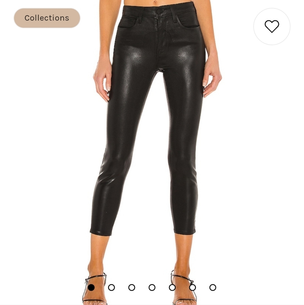 L'AGENCE Margot High Rise Skinny Coated Jean Black Size 28